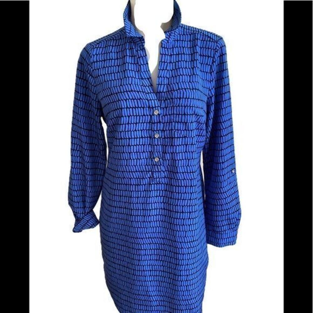 The limited Ashton Shirt Dress - XS blue print , polyester ,